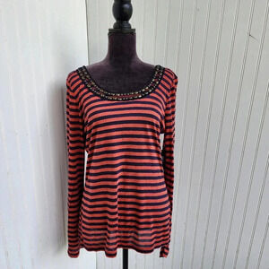 NWT $49 Jessica Simpson Women's Paprika Eclipse  Long Sleeve T-Shirt Kyra XL